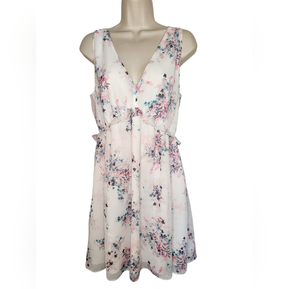 Victoria’s Secret Floral Chiffon Babydoll Dress M Sheer Coquette Cottagecore